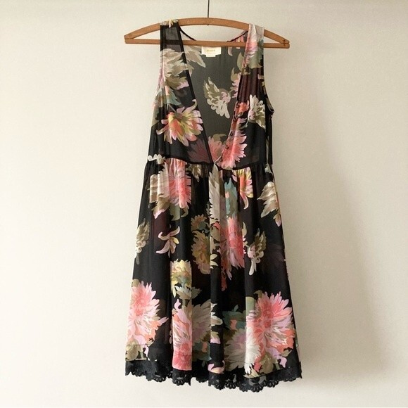 Anthro Maeve Floral Violetta Babydoll Dress XS - Picture 2 of 6